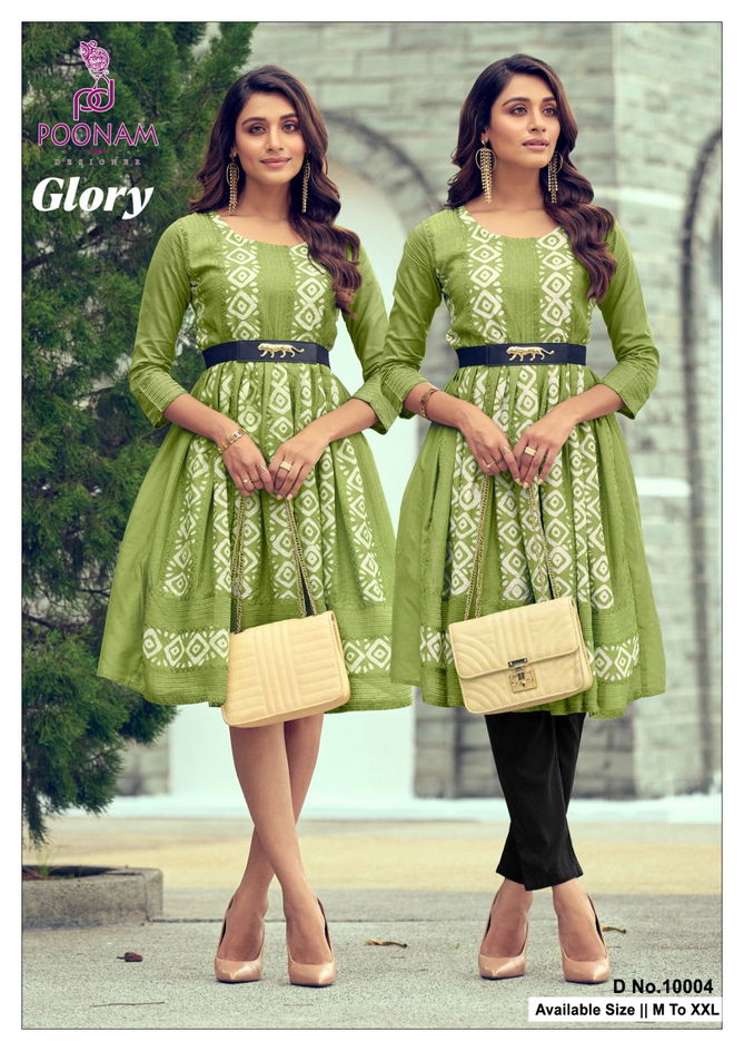 Glory By Poonam Printed Party Wear Kurtis Wholesale Market In Surat With Price